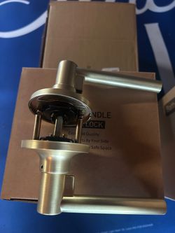 Door Handles Modern Gold color New in box