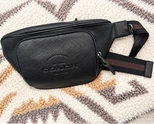Coach Thompson Pebbled Leather Belt Bag / Crossbody – Black – New With Tags