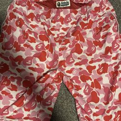 Bape pink camo swim trunks