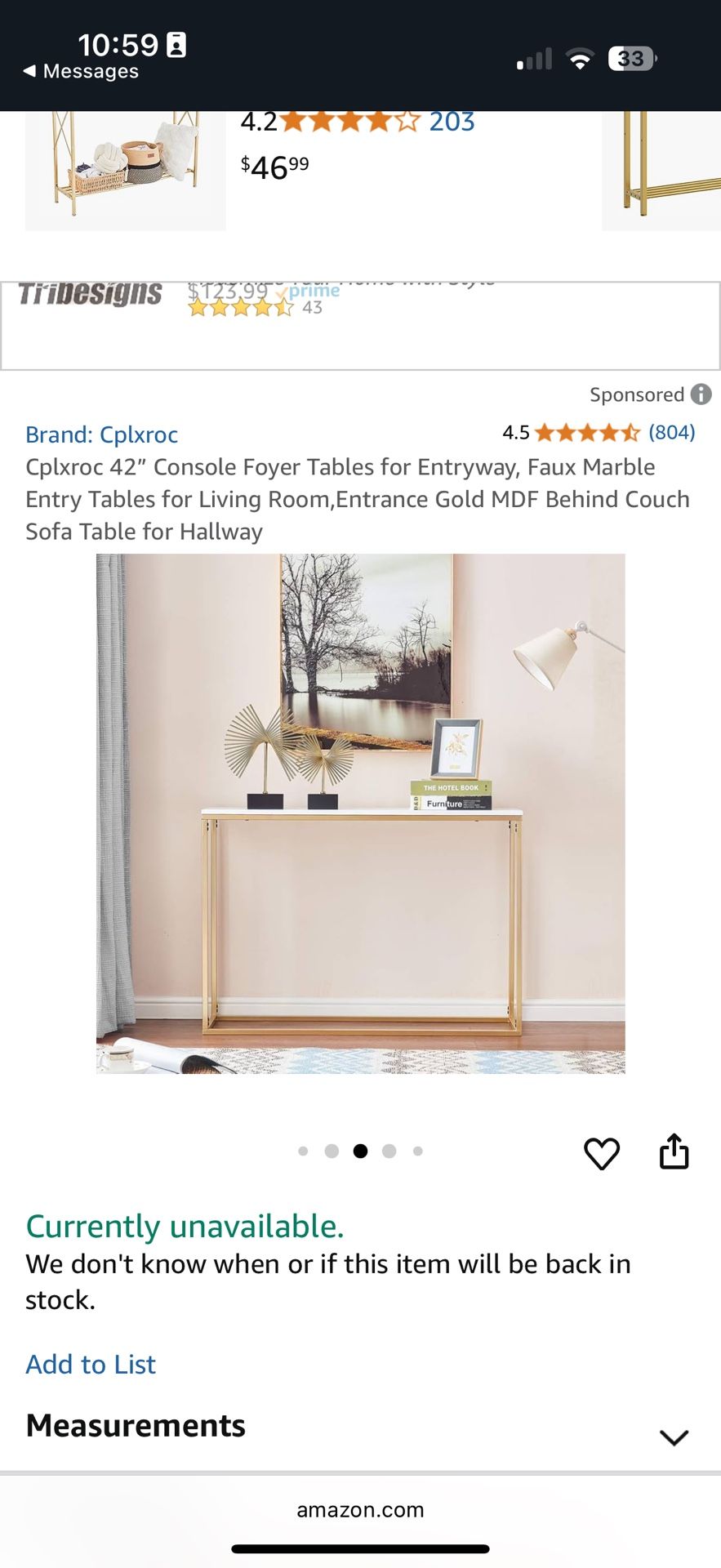 Console table - Barely Used For $25