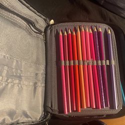 lot of colored pencils with case 