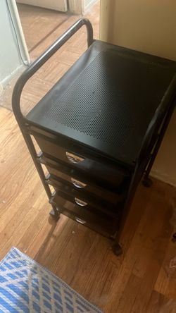 Plastic Metal Drawer Black With Wheels Clean
