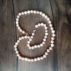 Pearl Necklack And Bracelet Set