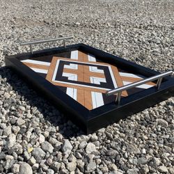 Hand Made Wood Barn Quilt Serving Tray