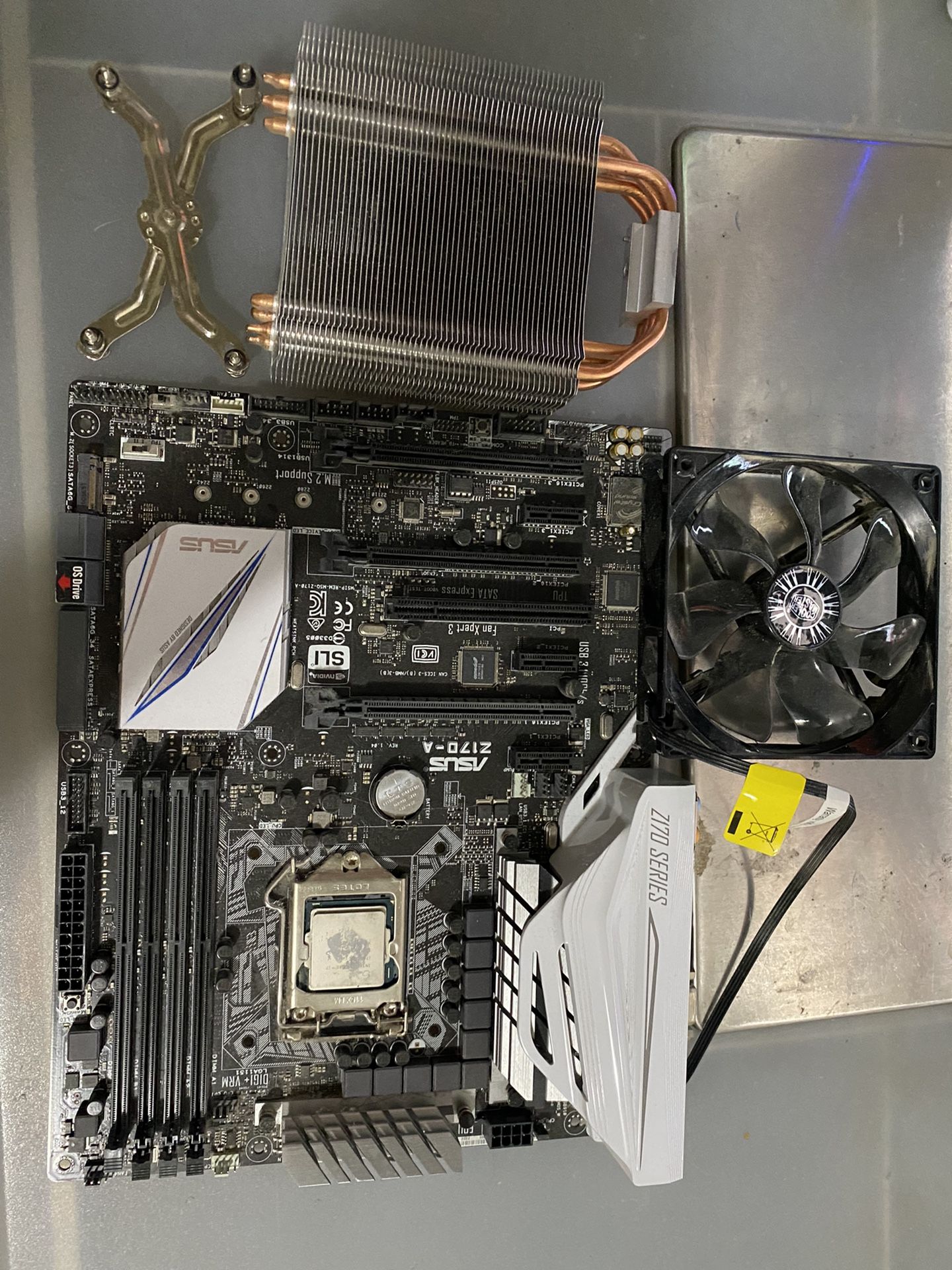 i7 6700k, motherboard, heat sink and fan 