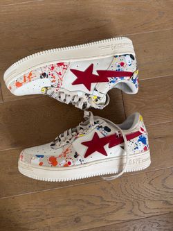 Bapesta Low 'Paint Splatter - Ivory'