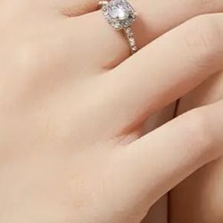 Clear Zirconia Silver Ring Size 7