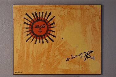 Large Andy Warhol Print on Board "So Sunny" c 1958