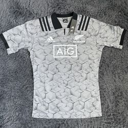 Adidas New Zealand All Blacks Rugby Training Jersey Size Small Gray | Men Medium
