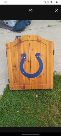 Dart Board And Cabinet