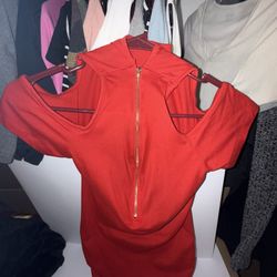 Women’s Red Zip-up Shirt Small
