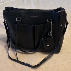 Steve Madden Black Leather Tote Bag