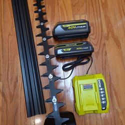 Ryobi 40V 'HP'  Whisper'  26" Hedger, Batteries, Charger