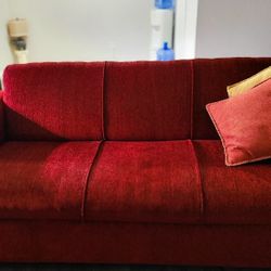 2 red  couches 