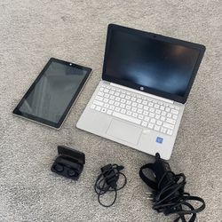 Device Bundle - Includes HP laptop, Avgo Tablet/Computer, and Bluetooth Earbuds