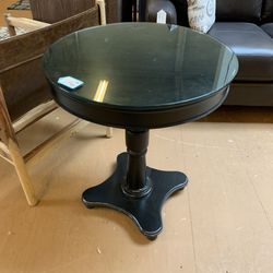 Black Glass Top Pedestal table 