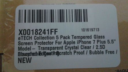 5 pack tempered glass screen protector for iPhone 7 plus