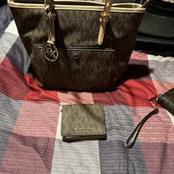 NEW 2pcMK bag and wallet 