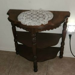 GORGEOUS VINTAGE DARK CHERRY WOOD 3 TIER BOOK SHELF LEDGE CONSOLE HALL WALL TABLE BOOKSHELF