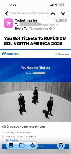 RÜFÜS DU SOL North America 2026 Concert Ticket