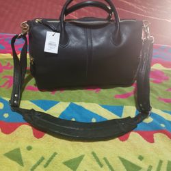 Fossil Erin Satchel Black Bag--New 
