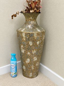 Large Gold and Silver Mosaic Glass Floor Vase . ‘It’s available if it’s listed’