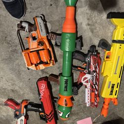 Nerf Gun Lot – 6 Blasters – Works Great – Fortnite, Rival, X-Shot + More