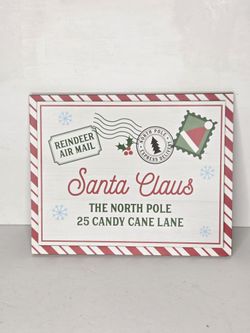 Letter To Santa Claus Envelope Wall Sign