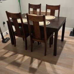 Dark Wood Kitchen Table With 4 Chairs