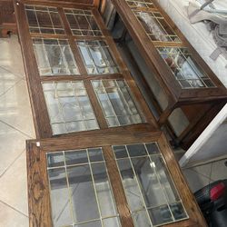 Oak living room table set three-piece