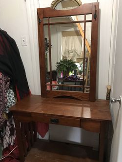 Antique desk with mirror