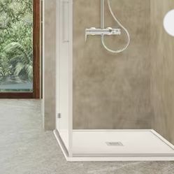 New bathroom shower pan stone