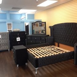 4 Piece Queen Bedroom Set Twin Bed Frame Dresser Mirror And Nightstand