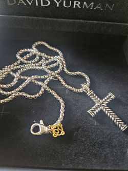 David Yurman Chevron Cross and  chain for men Shipping Avaliable