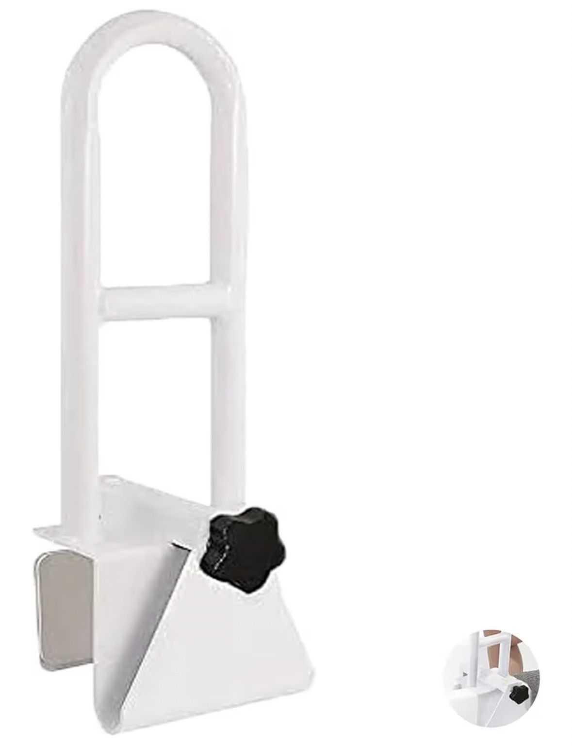 Bathtub Safety Rail, White Bathtub Rail Handle Clamp Railing Bath Grab Bar - Adjustable Shower Hand Grip Handle Assist Grab Bar for Bathroom and Showe