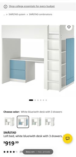 IKEA SMÅSTAD Bedroom Set – Loft Bed, Mattress, Gaming Chair, Dresser & Changing Table