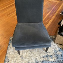 Blue Chair With White Furry Ball Included For Free