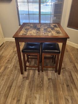 36" Square Pub Style Dining Room Table with 4 Stools
