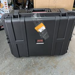 Weatherproof Hard Case, 24.8 in. Black Backpack with Heavy Duty Protective Dry Box Case with Pre-Cut Foam