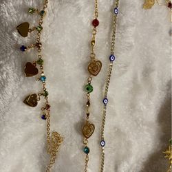 Anklets Gold Plated/ Tobilleras Oro Laminado