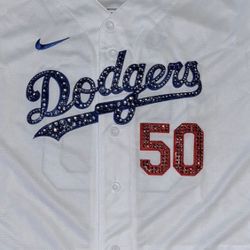 Dodgers Baseball Jersey With BLING size L 