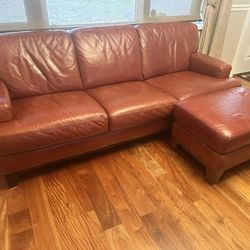 Leather Couch with Chaise