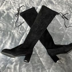 Women’s High Black Velour Boot