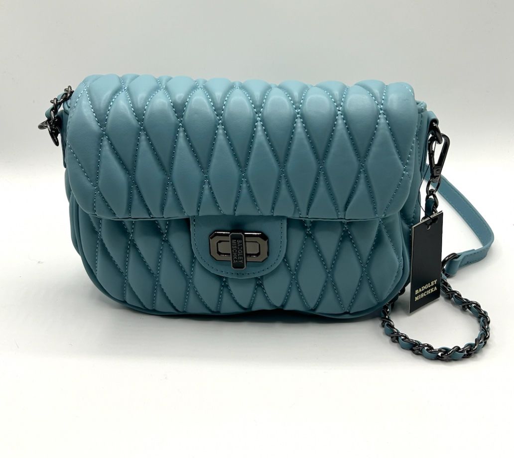Badgley Mischka Mini Quilted Messenger Bag