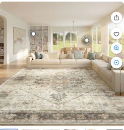8’ x 10’ Boho Area Rug – Machine Washable, Non-Slip, Stain Resistant