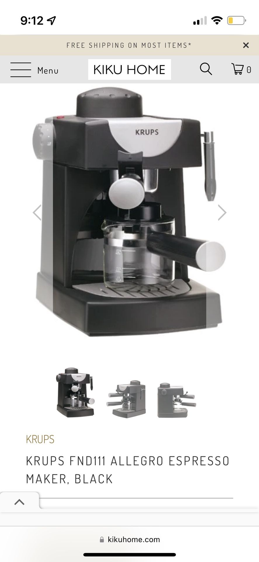 Krups 4 Cup Espresso Machine W/ Steam