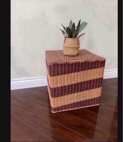 Ottoman Side Table Seating Wicker Rattan