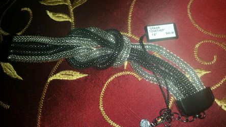 NEW FIFTH AVENUE COLLECTION "DRAWN TOGETHER " SILVER HEMATITE BRACELET
