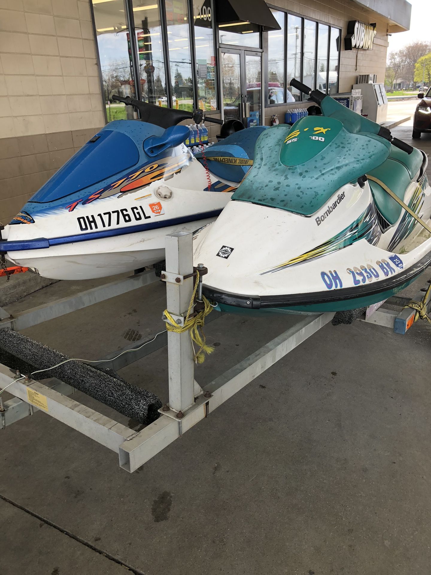 2 Jet Skis With Trailer 