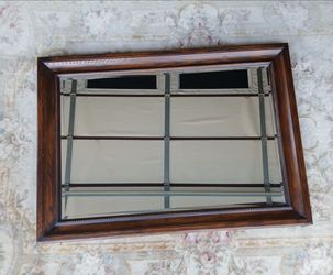 Large Wood Framed Wall Mirror 49.5" x 35.5"